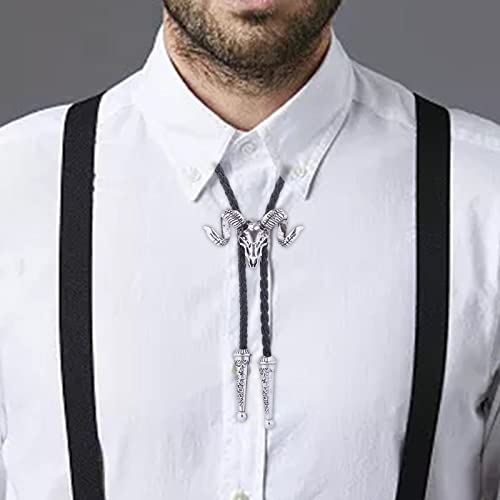 oshhni Bolo Tie Rodeo Cowboy Necklace Western Necklace Acessórios de fantasia, Prata