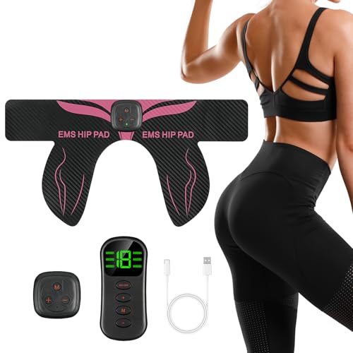AOOWU EMS Potrainer EMS Trainingsgerät Gesäßtrainer mit 6 Modi & 18 Intensitäten EMS Gesäßtrainer USB Wiederaufladbar mit Fernbedienung EMS Hüfttrainer Hüftmuskeltrainer für Männer und Frauen