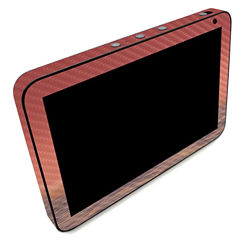 Image of MightySkins Carbon Fiber Skin Compatible with Amazon Echo Show 8 (Gen 2) - Red Horizon | Protective, Durable Textured Carbon Fiber Finish | Easy to Apply | Made in The USA