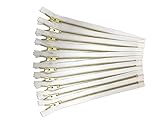 Gold Metal Zippers in White No. 5 YKK Zipper Pack of 12 8 inch