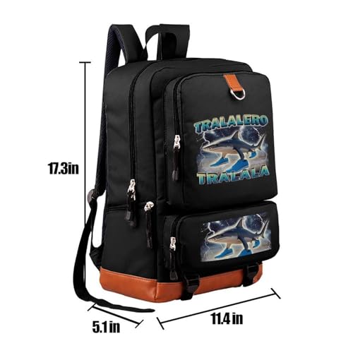 Tralalero-Tralala Backpack Travel Laptop Backpack for Women & Men College Backpack Black-style2