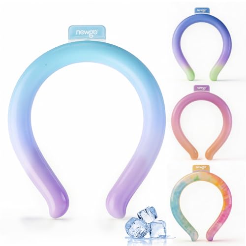 NEWGO Neck Cooling Tube Hands-Free Reusable Ice Ring Neck Cooler Wearable Cooling Wrap for Hot Weather Summer Outdoor Sports Heat Relief & Hot Flashes Eco-Friendly No Drip Design