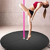 ★DESIGN PIEGHEVOLE -- Il tappetino da pole dance ha un design pieghevole. Questo tappetino circolare può essere piegato in quarti per facilitare lo stoccaggio o il trasporto. Puoi facilmente stendere il tappetino e iniziare a praticare.
