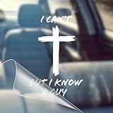 I Can't, But I Know A Guy - Christian Jesus Cross Car Vinyl Decal Bumper Sticker for Car, Wall, Window, Vehicle, Weather Resistant, Viral