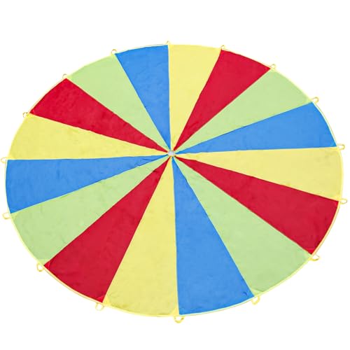 Reviews y listado de Paracaídas infantil los 7 más buscados. 31 Sonyabecca Paracaídas, juego de paracaídas de 25 pies con 16 asas para juego de grupo de cooperación infantil