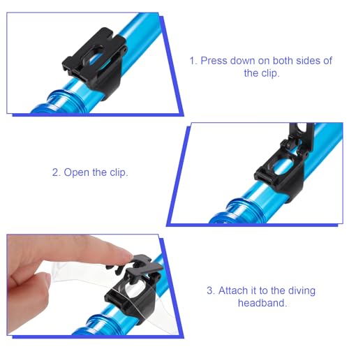4 Piezas Clips Universales para Snorkel 25mm con Doble Anillo de Silicona para Buceo miniatura 5