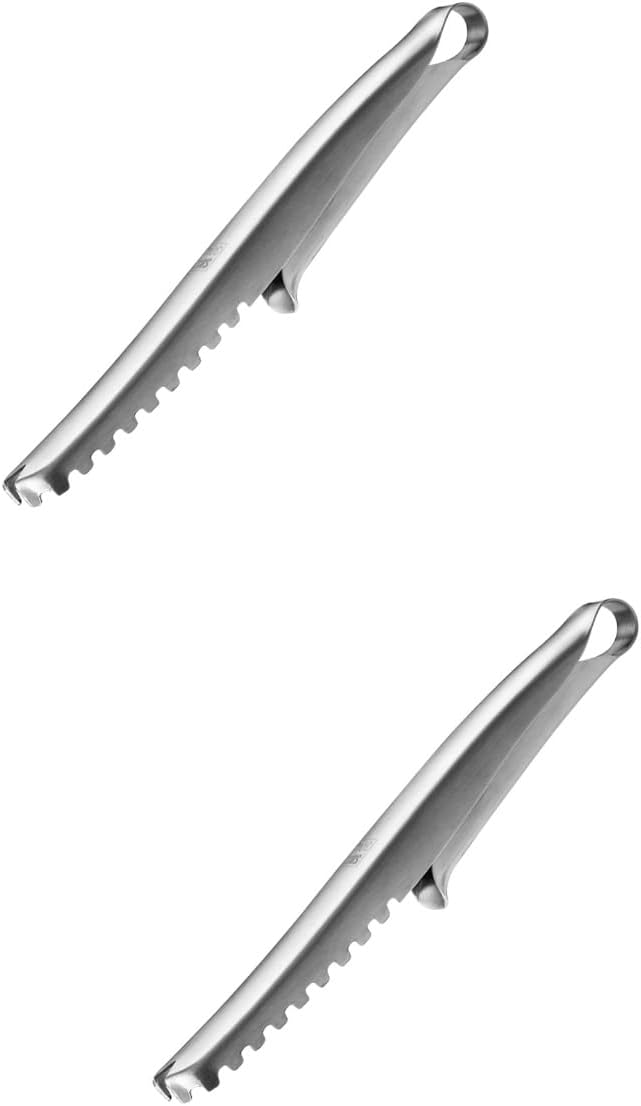 Hemoton 2pcs Stainless Steel Fish Scaler Remover Tool for Kitchen Use Easy to Hold Scales Scraper for Home Practical Fish Skin Remover for Cooking and Family Gatherings