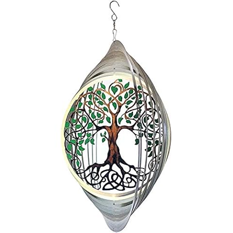 Spinart Tree of life Wind Spinner kinetic ornament decor for the outdoor garden and home decoration made from stainless steel and durable coated colour Cover