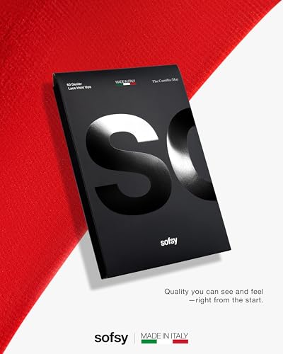 Image of sofsy 100% OEKO-TEX Certified - Italian Women's Opaque Thigh High Stockings | Ultra Soft Dual Silicone Lace Top Stay Ups