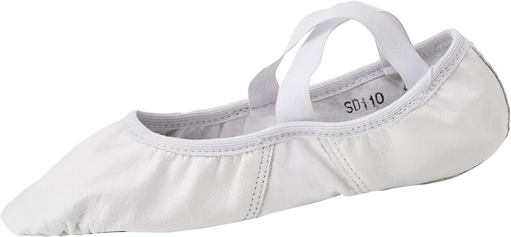 So Danca SuperPro Bryn Adult Leather Split Sole Ballet Shoe SD110L, Medium White 9.0L