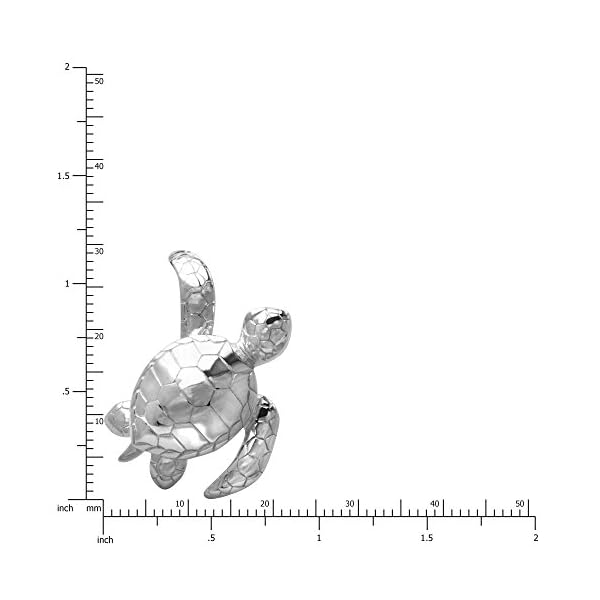 Honolulu Jewelry Company Sterling Silver Turtle Honu Ocean Sea Life Necklace Pendant with 18" Box Chain