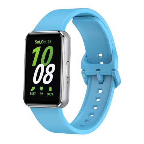 Image of Valente Silicone Watch Straps Compatible for Samsung Galaxy Fit 3 (Pack of 2)
