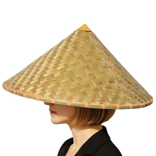 zonzxcv Bamboo Hat Rice Hat Made of Bamboo Top Layer Skin Yellow 17 Inches in Diameter