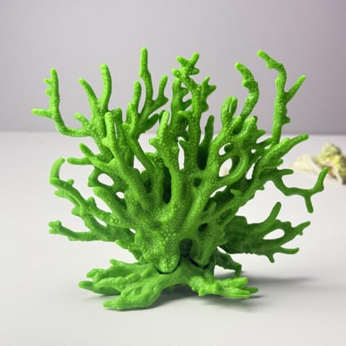 Image of Green Aquarium Coral Fish Tank Decorations Aquarium Landscape | Realistic coral aquarium decoration, 5.9 inch x 4.7 inch , suitable for fish, works for freshwater /saltwater tanks, easy to clean