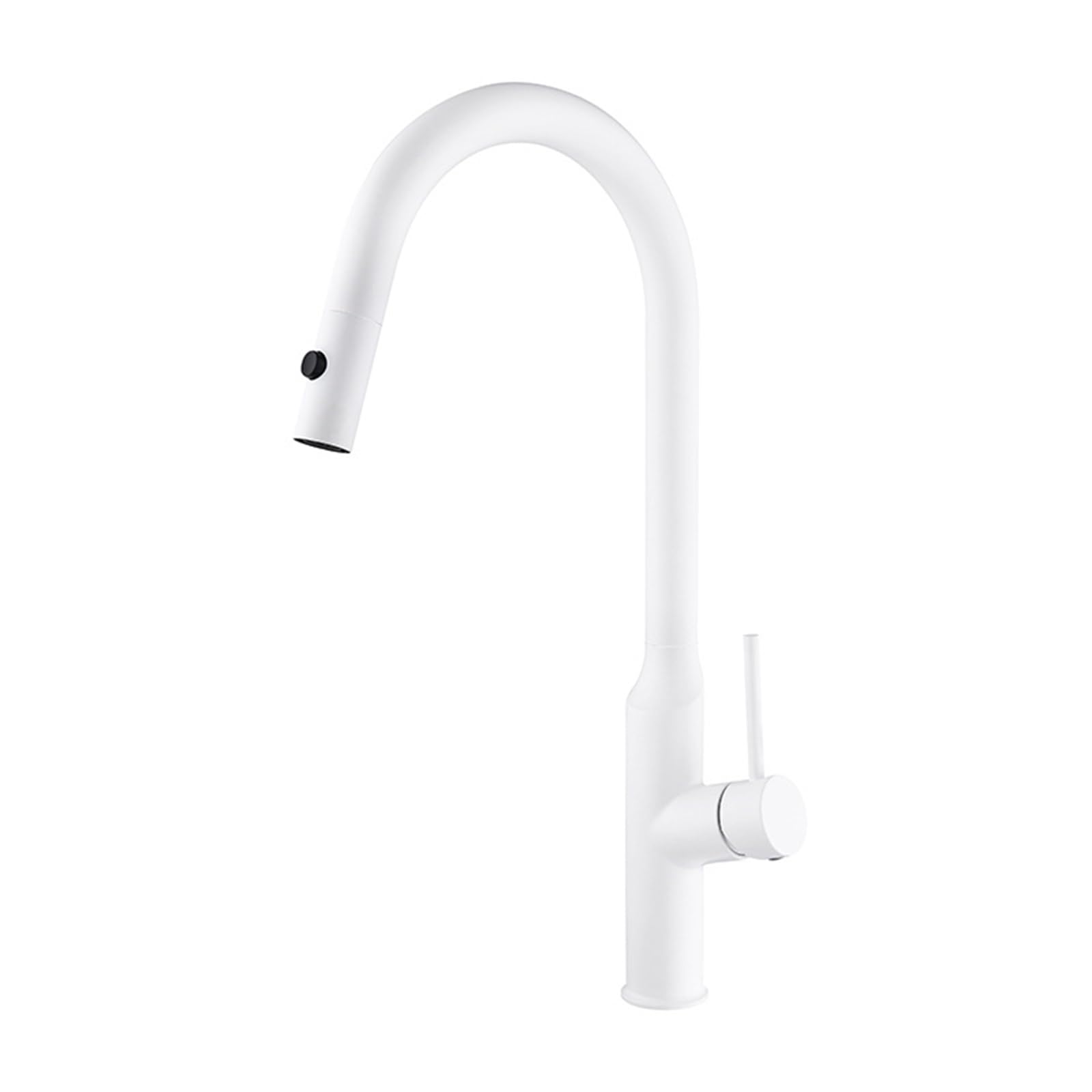 Stainless Steel Kitchen Mixer Tap with Pull Out Spray Head 360° Rotation White Finish