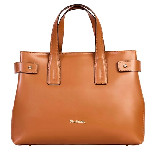 PIERRE CARDIN Sac Femme en Cuir Véritable - Grand, Fabriqué en Italie, à Bandoulière, Multifonction, Élégant pour Magasiner