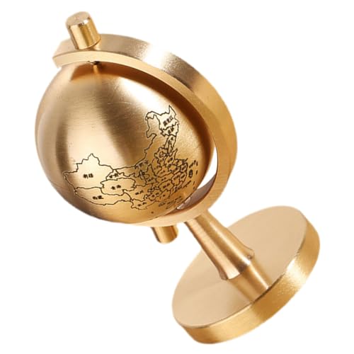 Vaguelly Rotating Brass Globe Desktop Decor Tabletop Globe for Boys and Girls Brass Decorative Educational