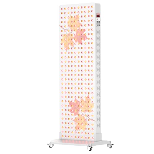 Image of Red Light Panel for Full Body 300LEDs Dual Chip | 630+660+810+830+850nm Red and Near Infrared Lamp Device with Timer & Mobile Stand