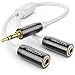 Produktbild deleyCON 0,20m Audio Klinken Y Splitter Kabel - AUX - 3,5mm Klinken Stecker auf 2x 3,5mm Klinken Buchse - 3,5mm Stereo Klinke Y-Adapter Kabel
