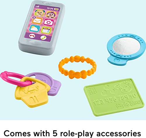 Image of Fisher-Price Baby & Toddler Toy Laugh & Learn My Smart Purse with Lights & Smart Stages Learning Songs for Infants Ages 6+ Months