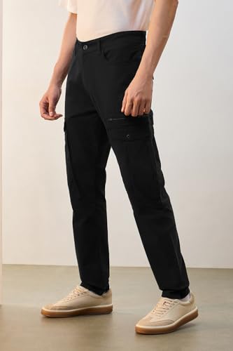 Image of NOBERO Men's Utility Cargo Pants | Cargo Pants for Men | Regular Fit | Multi-Pocket Utility Design | Durable Woven Fabric | Everyday Wear