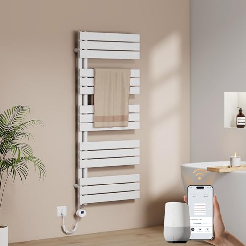 EMKE WiFi Handtuchheizkörper Elektrisch 1320x600 mm - Flach Badheizkörper...