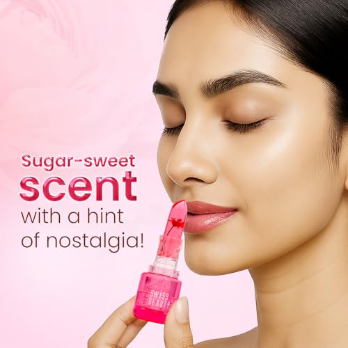 Image of Swiss Beauty Jelly Bloom pH Lip Balm | Colour-Changing Tint | Hydrating | With Vitamin E | Vegan | Paraben-Free | Cruelty-Free | 3.6g, Shade- Pink Petal