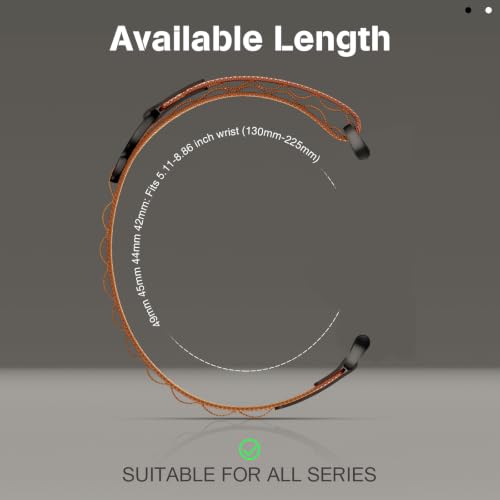 Image of MRAIN-H Leather Design Compatible with Apple Watch Bands Ultra 3 2 1 (49mm) & Series 11 10 9 8 7 6 5 4 SE 3 2 1 (46mm 45mm 44mm), Soft Stretchy Nylon Sport Band for iWatch Men Women