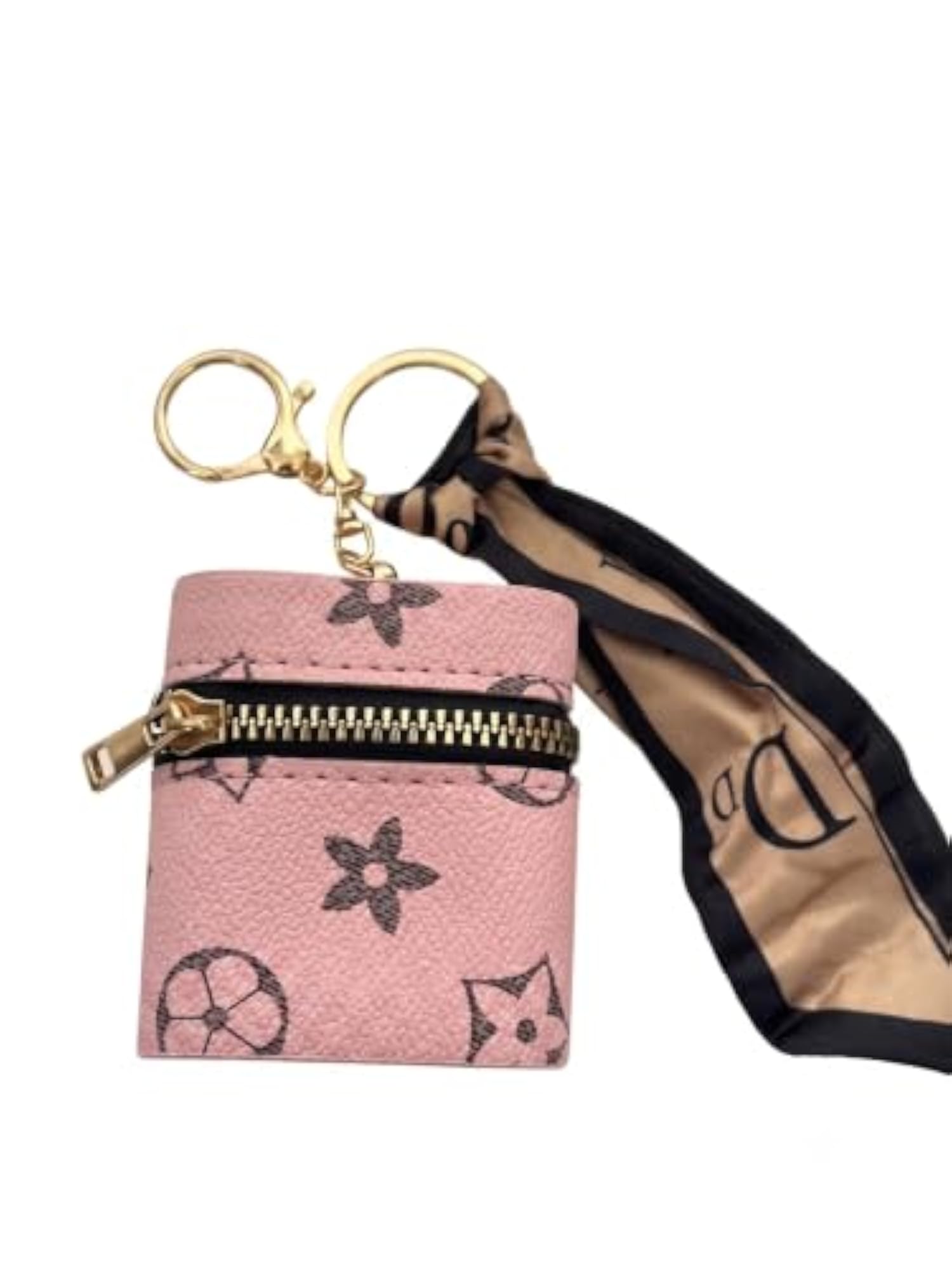 Mini Case Keychain Leather Zipper Coin Pouch Bag Charm Scarf