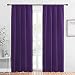 NICETOWN Blackout Draperies Curtains 84 Long - Easy Care Thermal Insulated Rod Pocket Blackout Curtains / Draperies for Patio Door - One Pair,Royal Purple,42"Wx84"L
