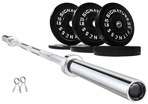 Fitvids Olympic 2' Bumper Plates Set Including 160 LB Weight Plates and 7FT Olympic Barbell Bar, Black