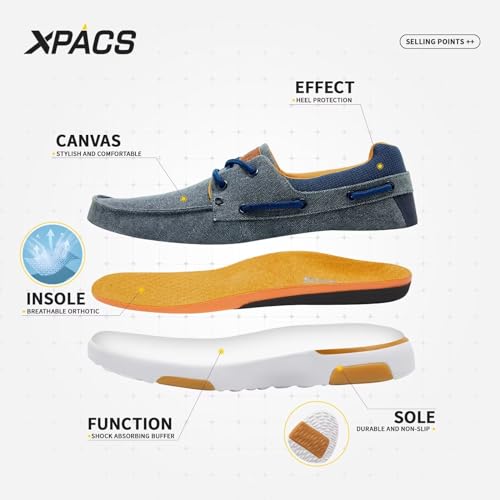 XPACS Men's Orthopedic Comfy Slippers, Stylish Arch Support Casual Shoes for Plantar Fasciitis Recovery, Non Slip Canvas Shoes for Heel and Foot Pain Relief4