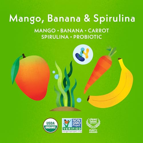 Once Upon a Farm | Organic Immunity Blend | Mango Banana Spirulina, Apple Cherry Elderberry, Pineapple, Banana Dragon Fruit | Cold-Pressure Protected | No Sugar Added | Dairy-Free | Variety Pack of 24