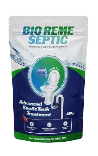 Bio Reme Septic Tank Cleaning Powder – Reduces Sludge, Removes Odor, Eco-Friendly Bacteria, Pack of 1 (250g)