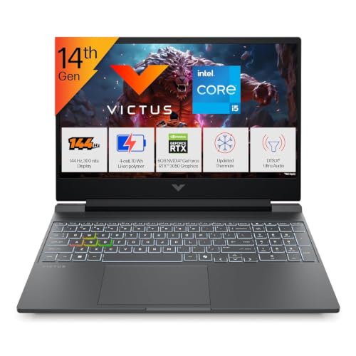 Image of HP Victus Gaming Laptop, 14th Gen Intel Core i5-14450HX, 6GB RTX 3050 GPU, 15.6 inch (39.6 cm) FHD 144Hz 300 nits, 24GB DDR5 (Upgradeable), 512GB SSD, Win 11, MS Office 24, Mica Silver