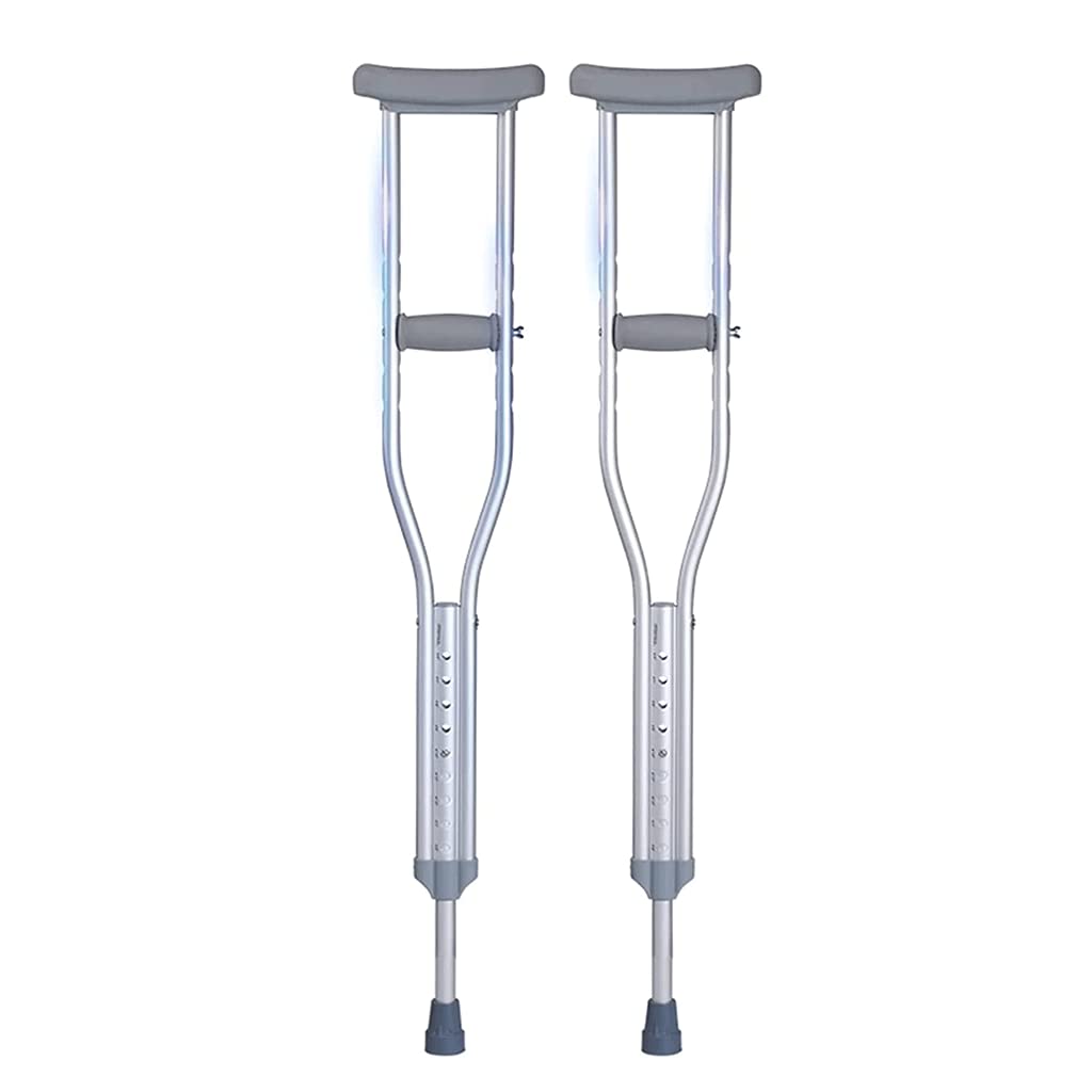 Muletas Bastones de Aluminio Ajustables en Altura Bastones portátiles para Caminar en Las Axilas para Adultos para Caminar y rehabilitación/L (1 par) (L (1 par))