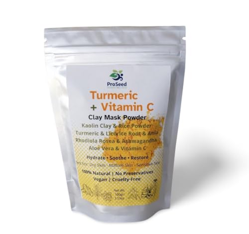 Mascarilla de Arcilla Facial – Cúrcuma, Vitamina C, Caolín – 100g / Clay Face Mask – Turmeric, Vitamin C, Kaolin – 100g