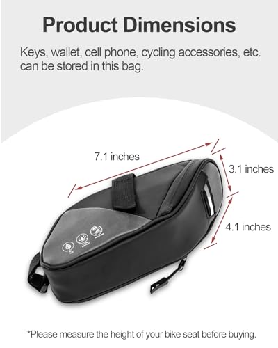 Danuosie LKWBB1 Bike Saddle Bag, Water Resistant Bicycle Seat Bag thumb #5