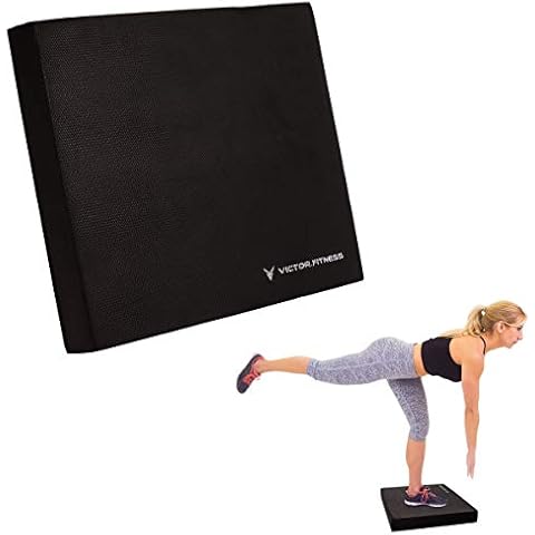 Victor Fitness Black Non-Slip Balance Foam Pad for Stability Training, Yoga, Physical Therapy, Knee, and Lower Back Support - Gym or Office Use Cover