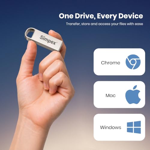 Image of Simpex (16 GB 2.0V) Metal Body 16GB USB Flash Drive, High Speed Read & Write Pen Drive, Magnetic, X-Ray & Temperature Resistant, Compatible with Windows & Mac OS