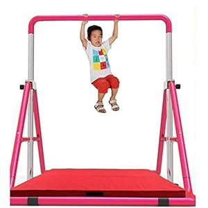Kids Gymnastics Bar, Horizontal Bar Pull Up Expandable Height Adjustable Folding Easy to Store for Kids Home Gym Training Junior Training Bar Training Equipment Outdoor Fitness GUO