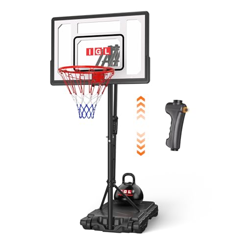 IGL Kids Basketball Hoop Outdoor | 4-8.5ft Adjustable