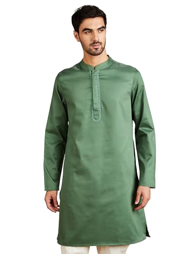 Image of Amazon Brand - Symbol Men Festive Embellished Long Kurta (Regular Fit)