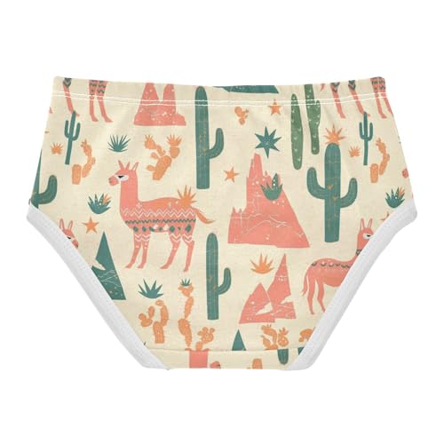 Wusikd Cacti Mountains Girls' Underwear Cotton Llama Girls Briefs Soft Toddler Underwear 2T2