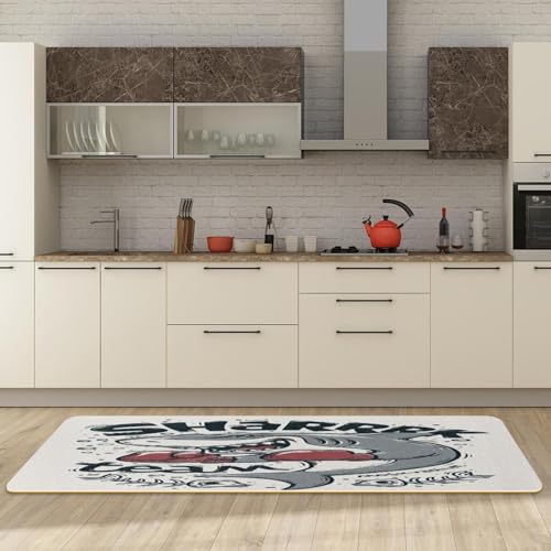 Alfombrillas de cocina VAPOKF para pasillo y cuarto de lavado con diseño de tiburón 3