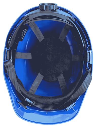 Image of KARAM PN571 Lightweight ABS Safety Helmet for Construction & Outdoor Activities | Adjustable Chin Strap & Rachet Type Adjustment | Comfortable & Durable Hard Hat | EN Certified | Star Blue