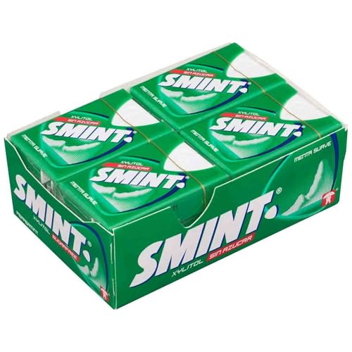 Deliex - Smint Tabs Menta, menta suave o frutas silvestres, Caramelo Comprimido Sin Azúcar - 12 o 24 cajitas de caramelos Smint 8 gr. (12, Menta Suave)