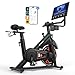 MERACH Heimtrainer Fahrrad mit 21,5" Drehbarem FHD-Bildschirm, Leises Hometrainer Fahrrad mit Automatischer Widerstand, Verstärkter H-Rahmen, Stoßdämpfender Luftkissensattel, Eigene App, Bis 150KG