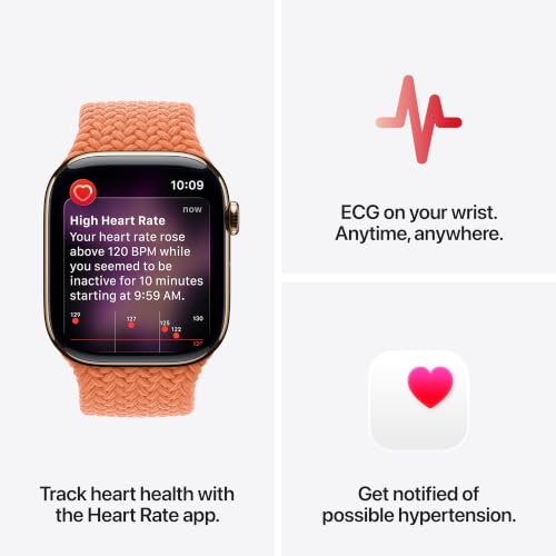 Image of Apple Watch Series 11 [GPS + Cellular 46mm] Smartwatch with Gold Titanium Case with Light Blush Sport Band - M /L. Sleep Score, Fitness Tracker, Health Monitoring, Always-On Display, Water Resistant