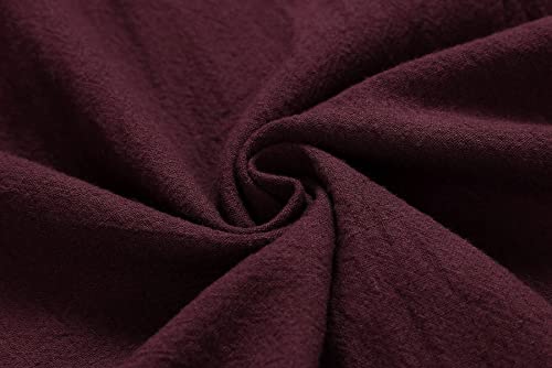 Image of CHARTOU Women's Summer Drawstring Waist Wide Leg Loose Cotton Linen Palazzo Pants